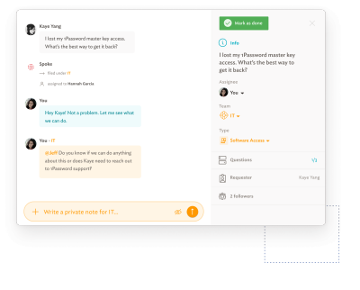 Screenshot of Spoke web interface
